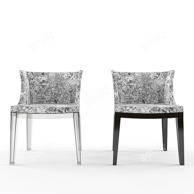 Feminine Elegance: Kartell Mademoiselle Chairs 3D model image 1