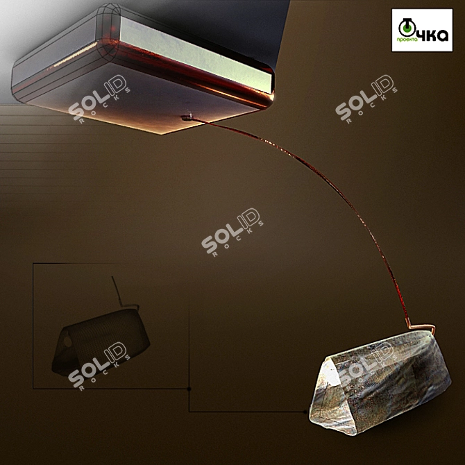 Valkon: Exclusive Ceiling Lamp in Artificial Stone & Bronze 3D model image 1