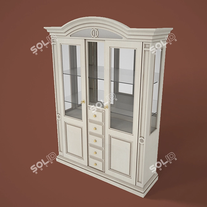 Elegant Ivory Display Cabinet: Nabucco 3D model image 1