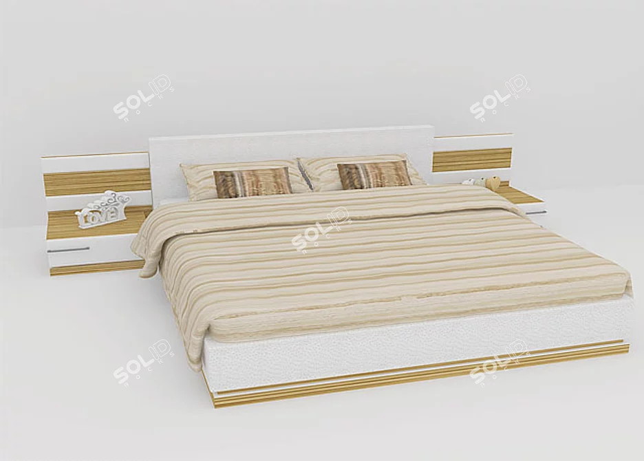 Luxury Vogue Bed 3D model image 1