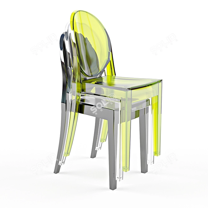 Sleek Transparent Chair: Kartell Victoria Ghost 3D model image 1