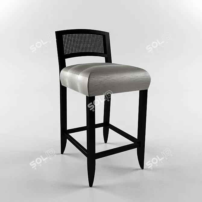 Sleek Modern Bar Stool 3D model image 1