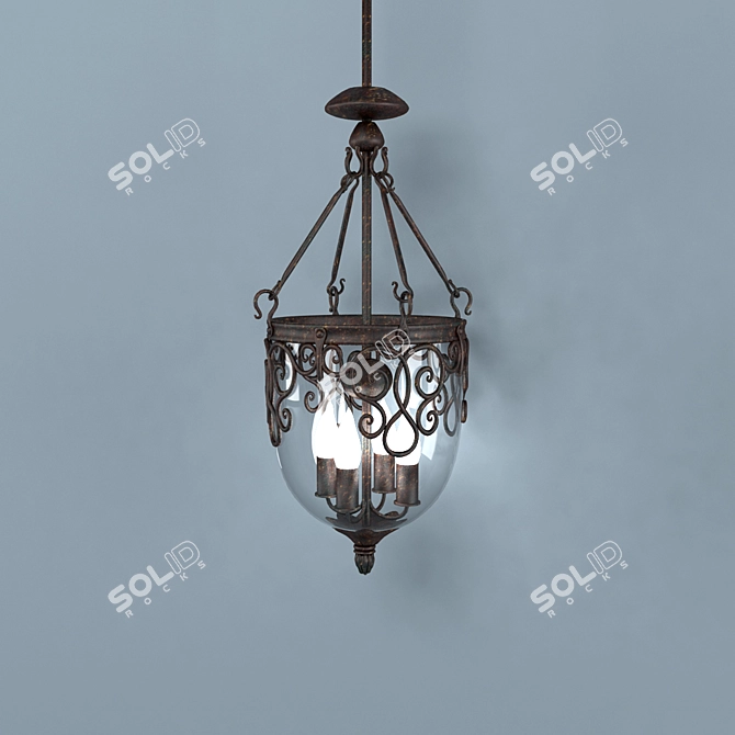 Elegant Ceiling Light Fixture 3D model image 1