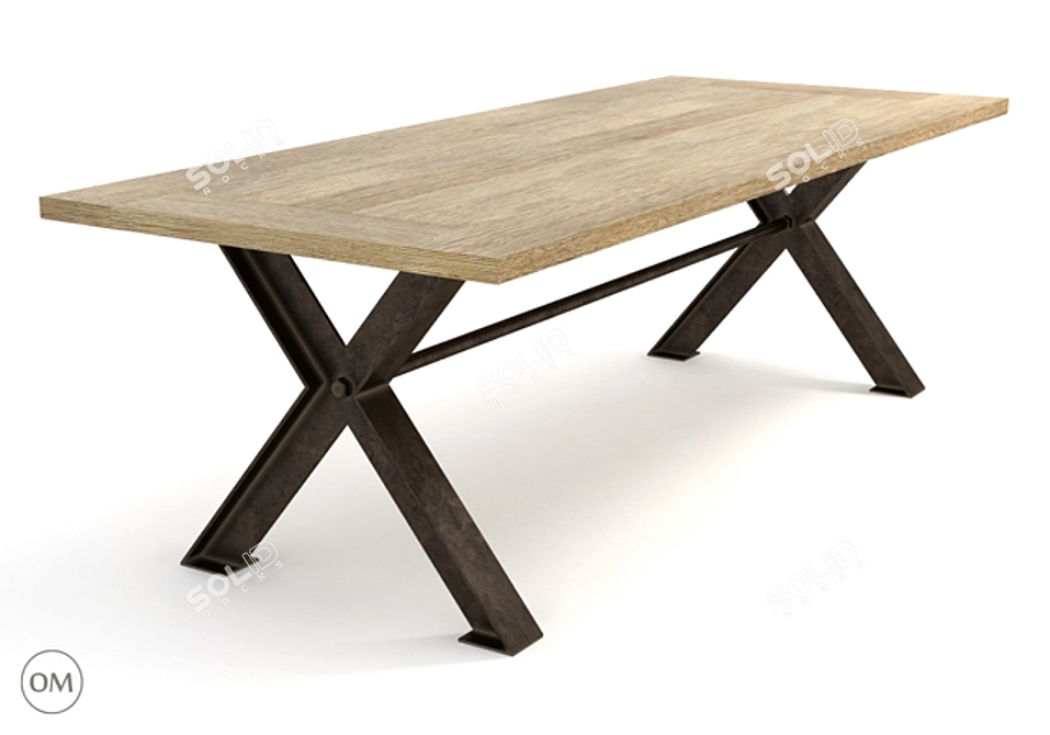 Bruggen 94'' Dining Table 3D model image 1