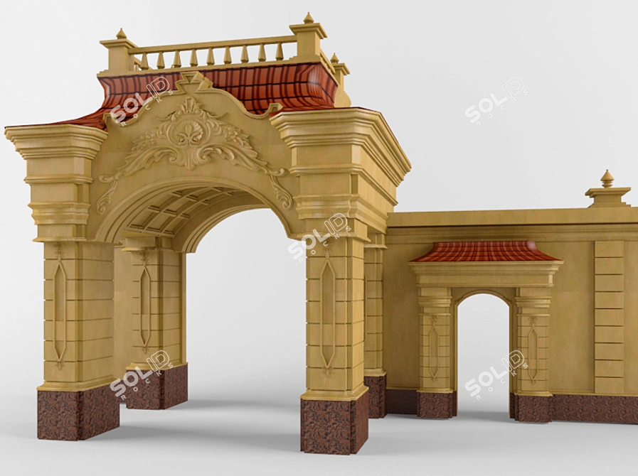 Eternal Elegance: Stone Arch 3D model image 1