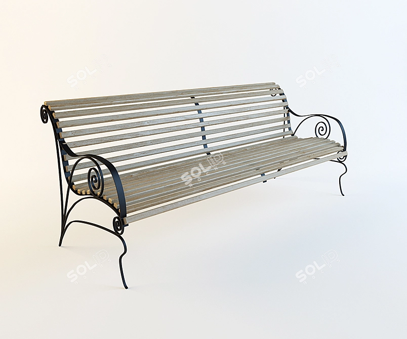 Polygon Bench 3D model image 1