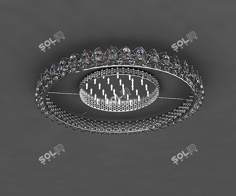 Elegant Round Chandelier 3D model image 1