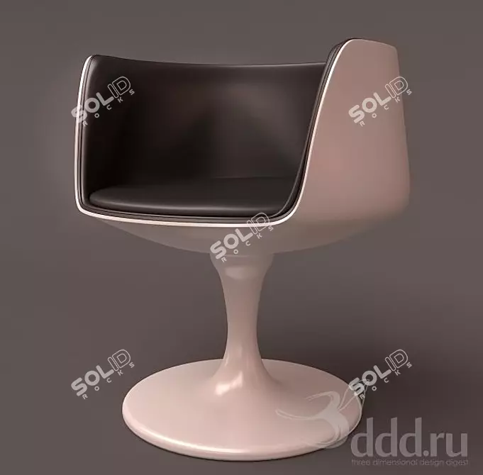 Contemporary Black/White Chair 3D model image 1