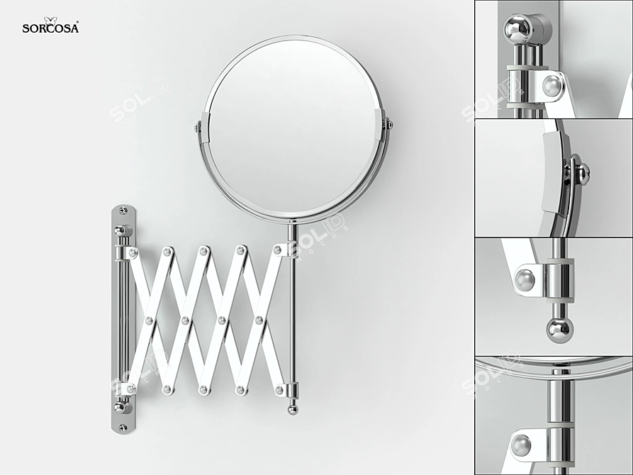 Sorcosa Dual-Sided Rotating Cosmetic Mirror (2x Magnification) 3D model image 1