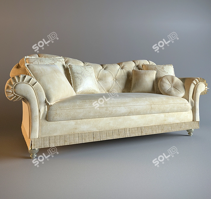 Elegant Catherine Classic Sofa 3D model image 1