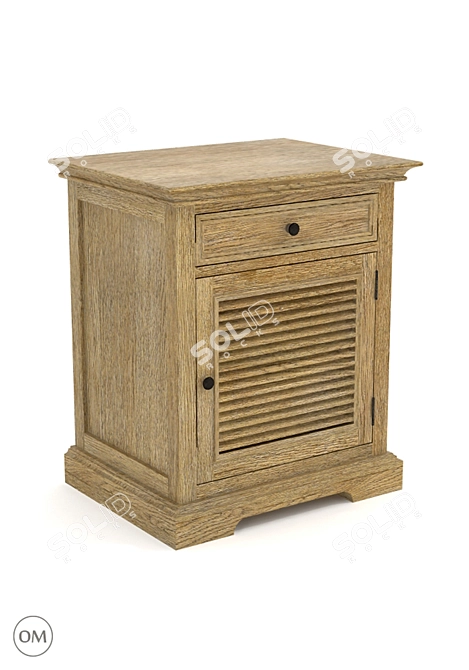 Vintage-inspired Shutter Accent Table 3D model image 1