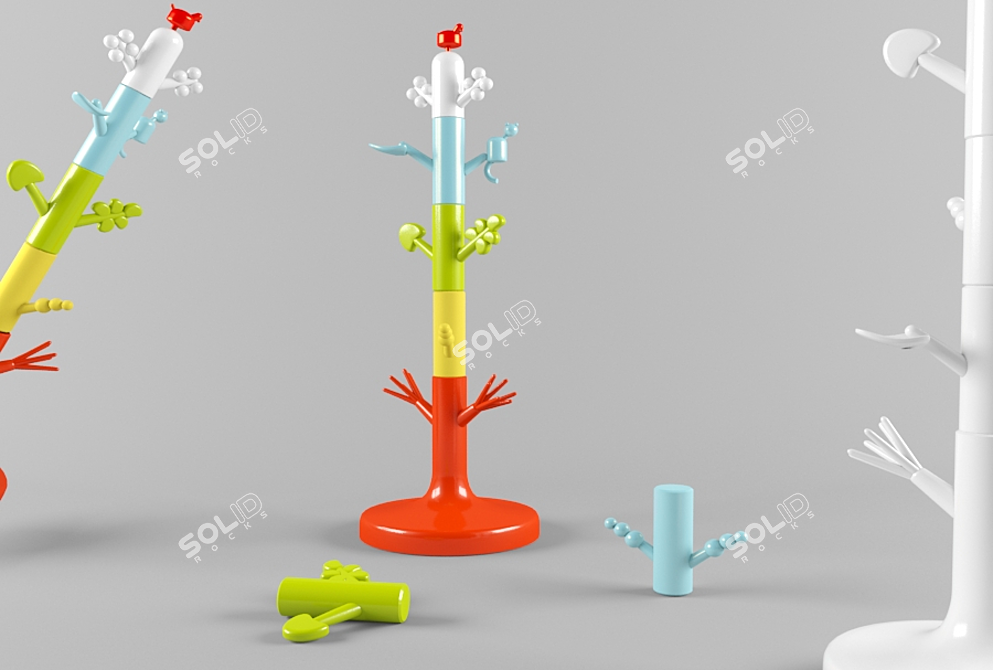 Colorful Kids Coat Hanger 3D model image 1