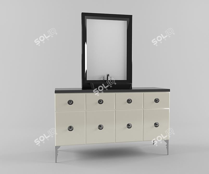 Elegant Bathroom Vanity Set 3D model image 1