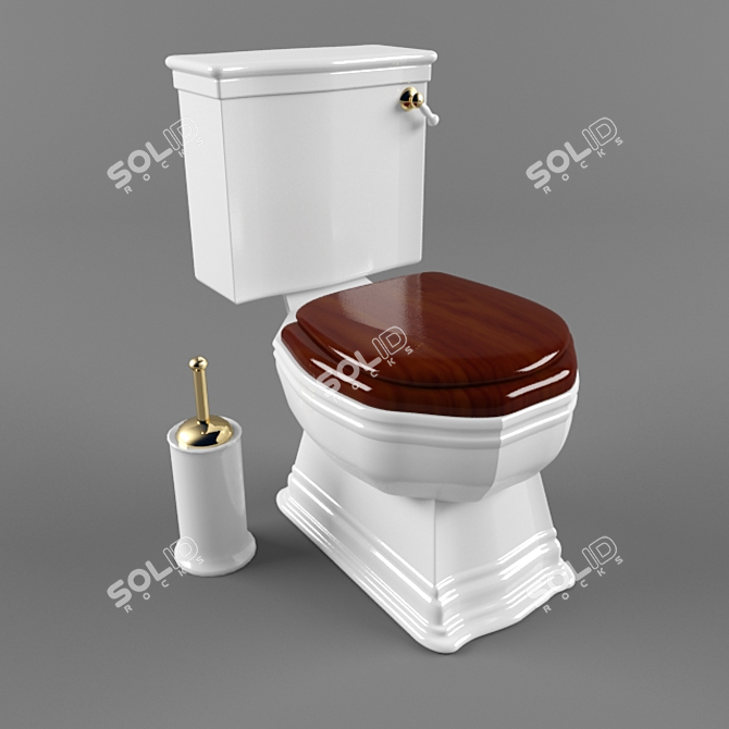 Azzurra Giunone Toilet with Plunger 3D model image 1