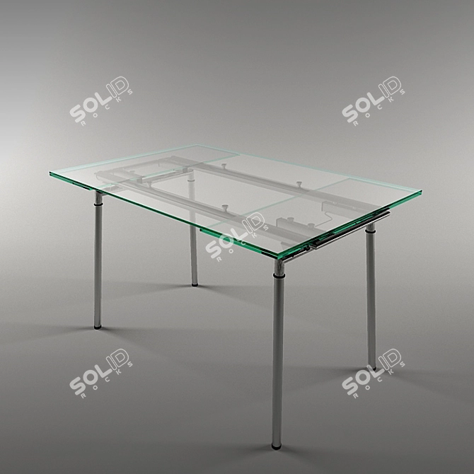 Elegant Transforming Glass Table 3D model image 1