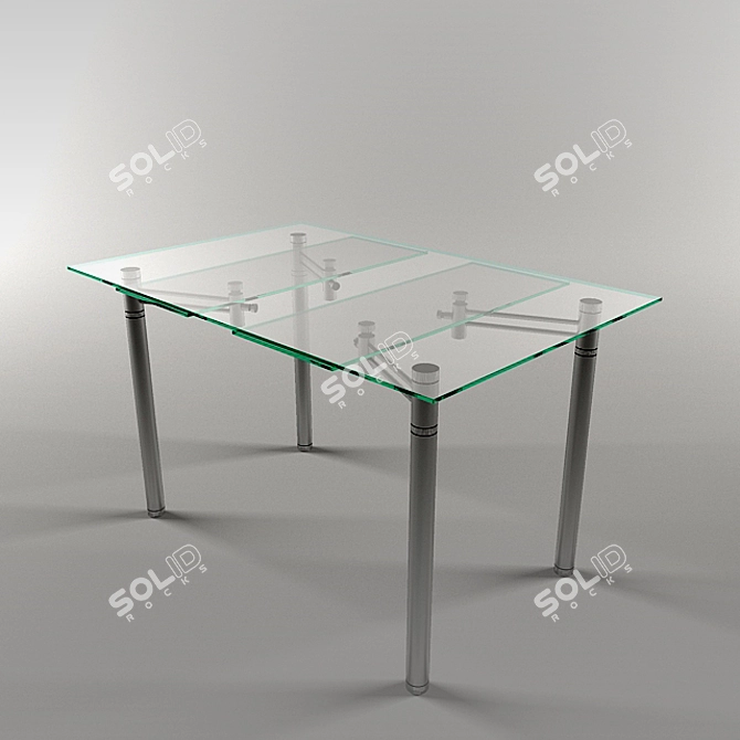 Modern Glass Transforming Table 3D model image 1