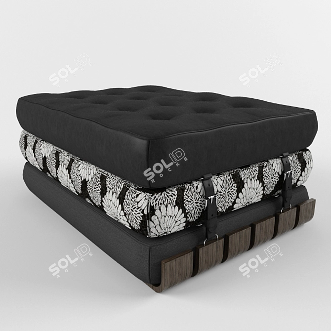 Cozy Compact Ottoman 3D model image 1