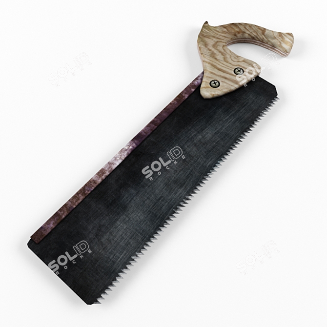 Vintage Hand Saw: Textured + UW Layout 3D model image 1