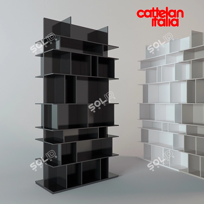 Wally Modular Bookshelf: Cattelan Italia 3D model image 1