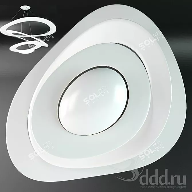 Modern White PIRCE Ceiling Lamp 3D model image 1