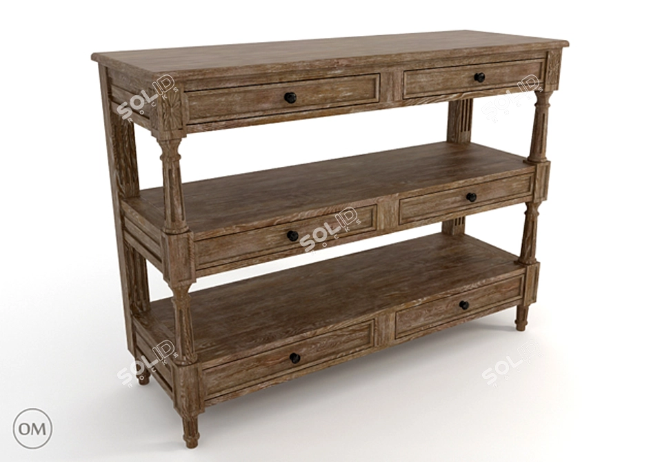 Elegant English Console Table 3D model image 1