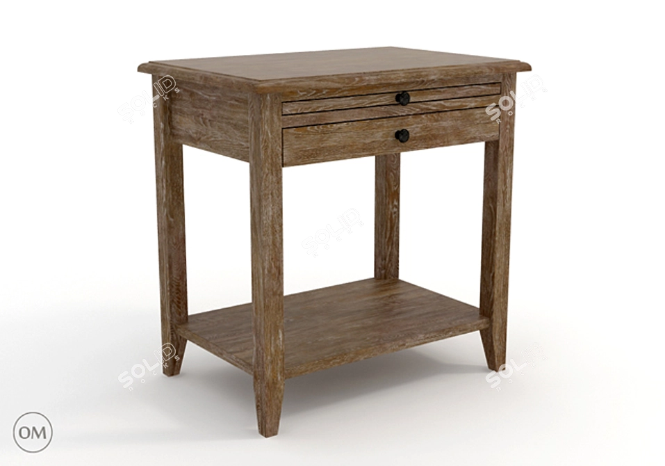 Heritage Wood Side Table 3D model image 1
