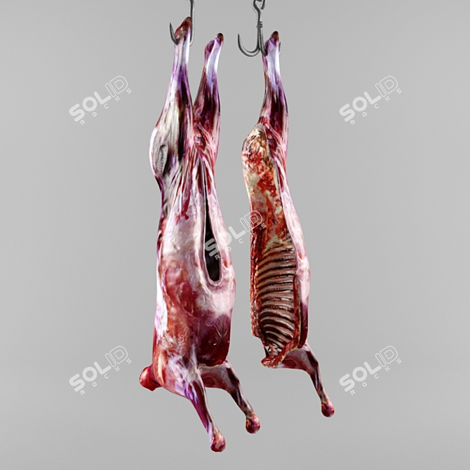 Animal Carcass: Textured & Unwrapped 3D model image 1