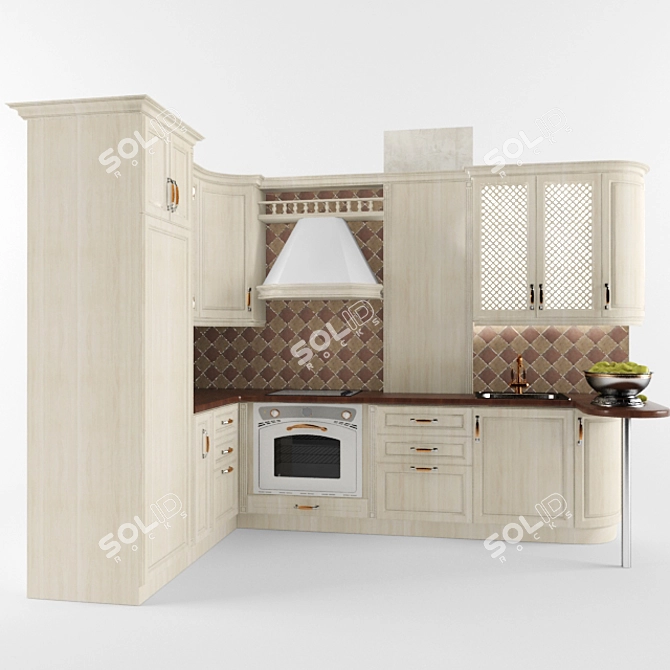 Classic Style Kitchen 3D model image 1