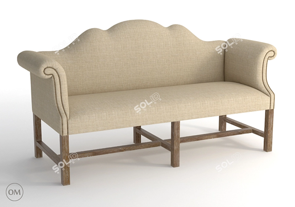 Modern Franck Sofa-Bench: Curations Limited 3D model image 1