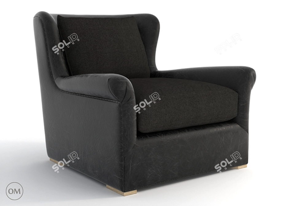 Winslow Leather Armchair: Classic Elegance for Your Home 3D model image 1