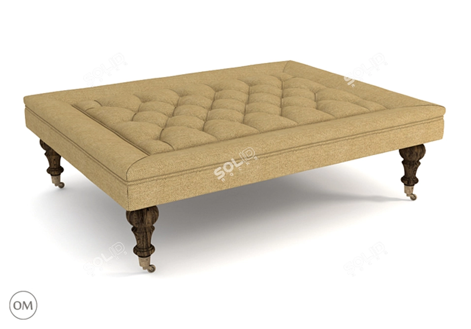 Brugge Tufted Ottoman: Elegant and Luxurious 3D model image 1