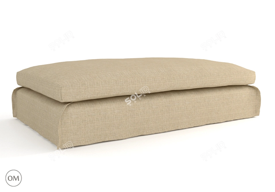 Leuven Beige Coffee Ottoman 3D model image 1