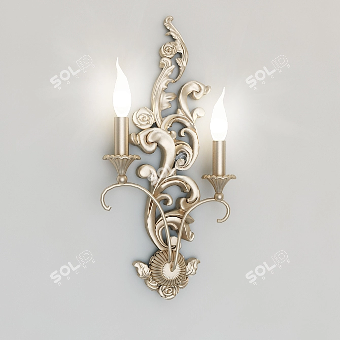 Elegant Wall Sconce: 190x400H 3D model image 1