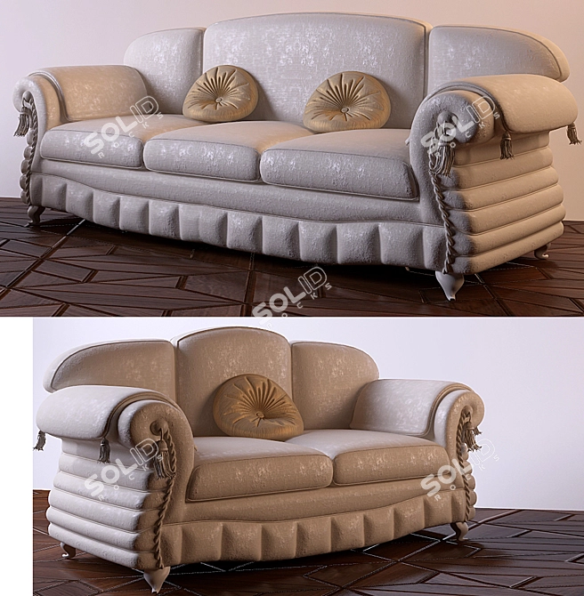Camas Tiziano: Stylish Sofas with Textured Elegance 3D model image 1