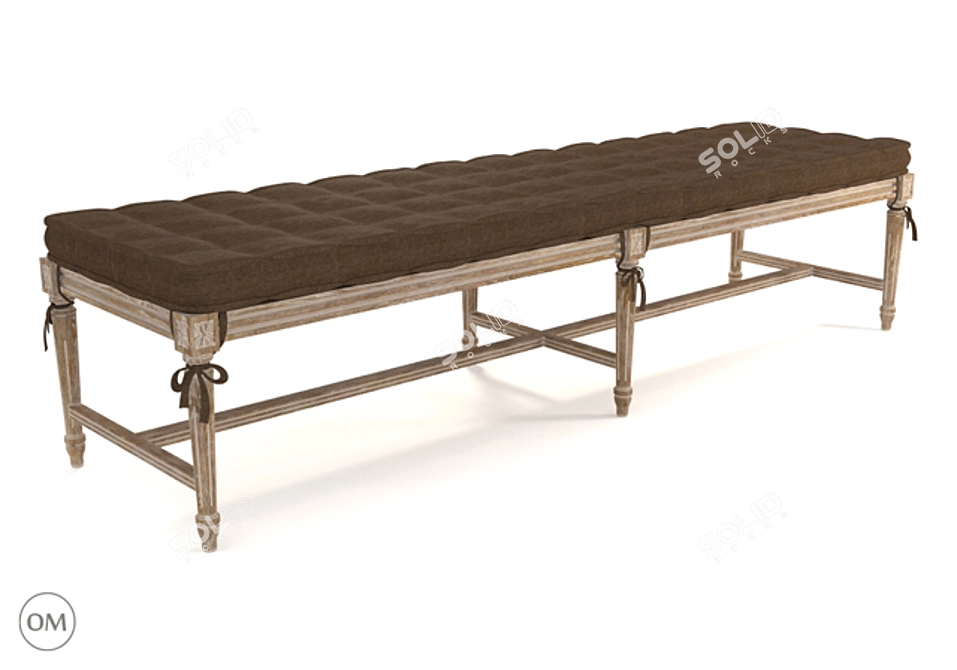 Stylish Tiana Bench in Brown 3D model image 1