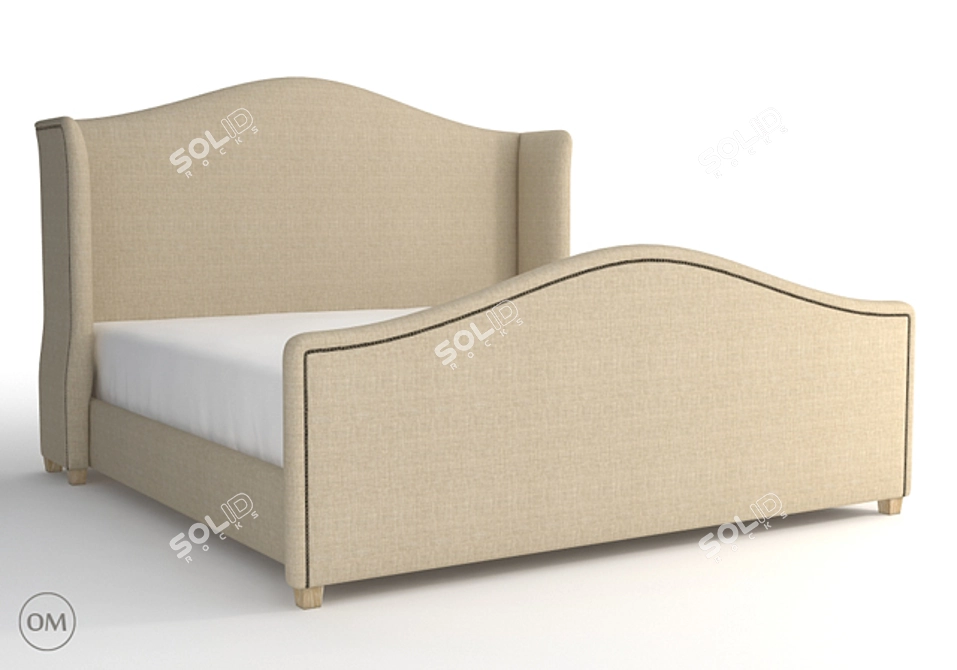 Luxurious Athena King Size Bed 3D model image 1