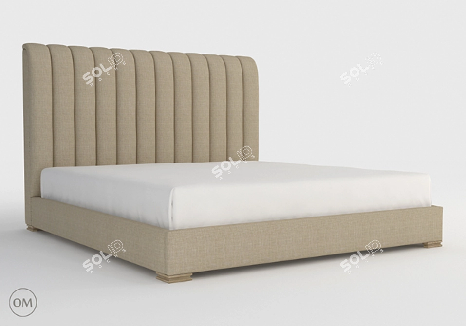 Curations Limited Harlan King Size Beige Bed 3D model image 1