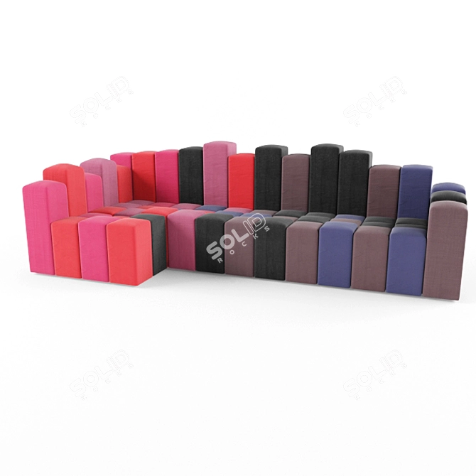 Modern Rez 82-Inch Sofa 3D model image 1