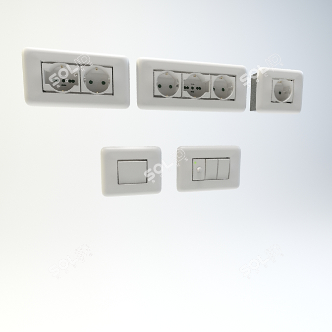 Essential Electrical Outlets 3D model image 1