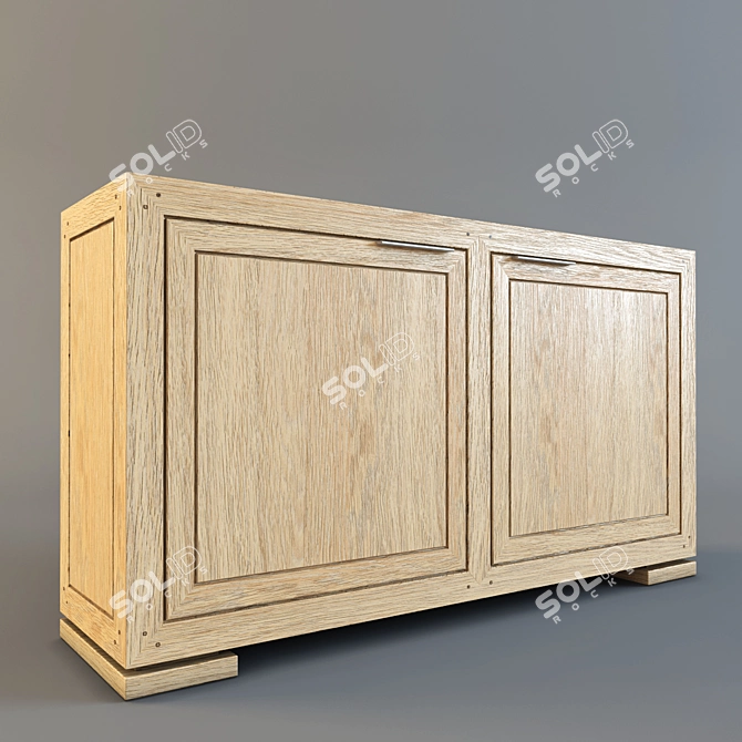 Ethnic Oak Chest of Drawers 3D model image 1