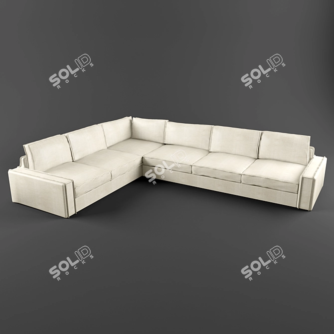 Elegant Venetian Sofa 3D model image 1