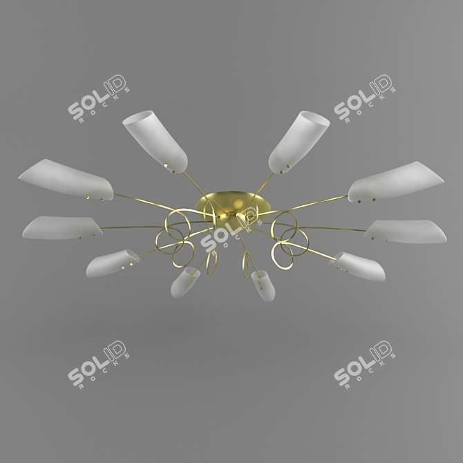 Luxury Gold Belluno Pendant Light 3D model image 1