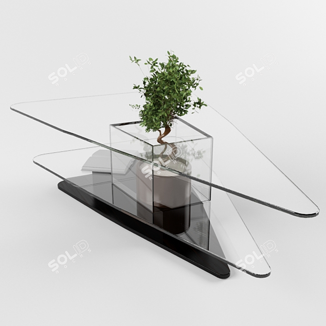 Custom Glass Table for Plant Lovers 3D model image 1