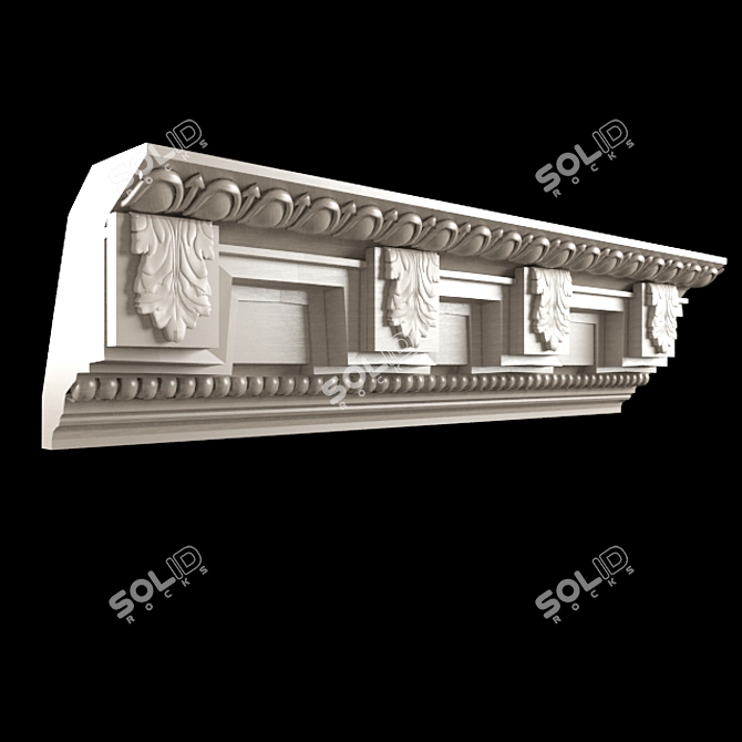 Elegant Stucco Cornice: Gaudi Gecor 3D model image 1