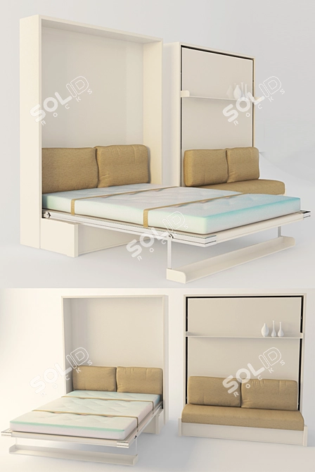 Convertible Bed Frame 3D model image 1