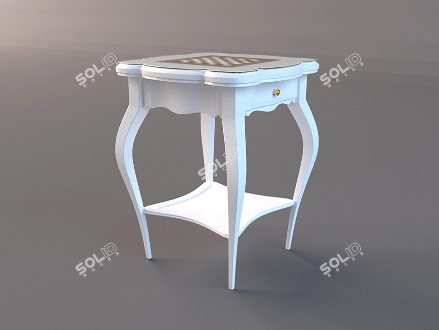 Elegant Chess Table 3D model image 1