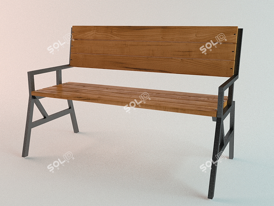 Urban Oasis Park Bench 3D model image 1