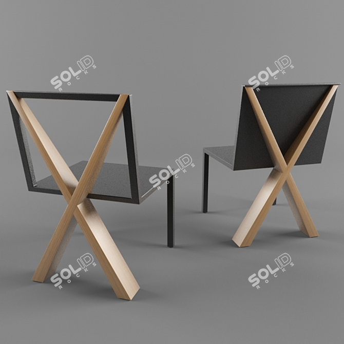 X Chair: Stylish and Sturdy 3D model image 1