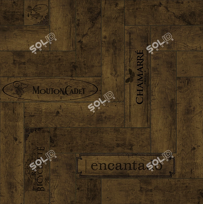 Vintage Wine Barrel Parquet 3D model image 1