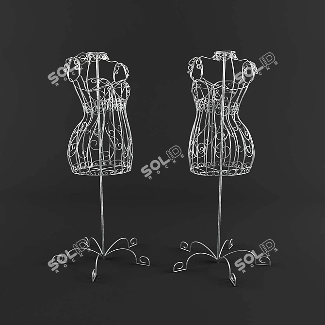 Metal Mannequin with Splines 3D model image 1